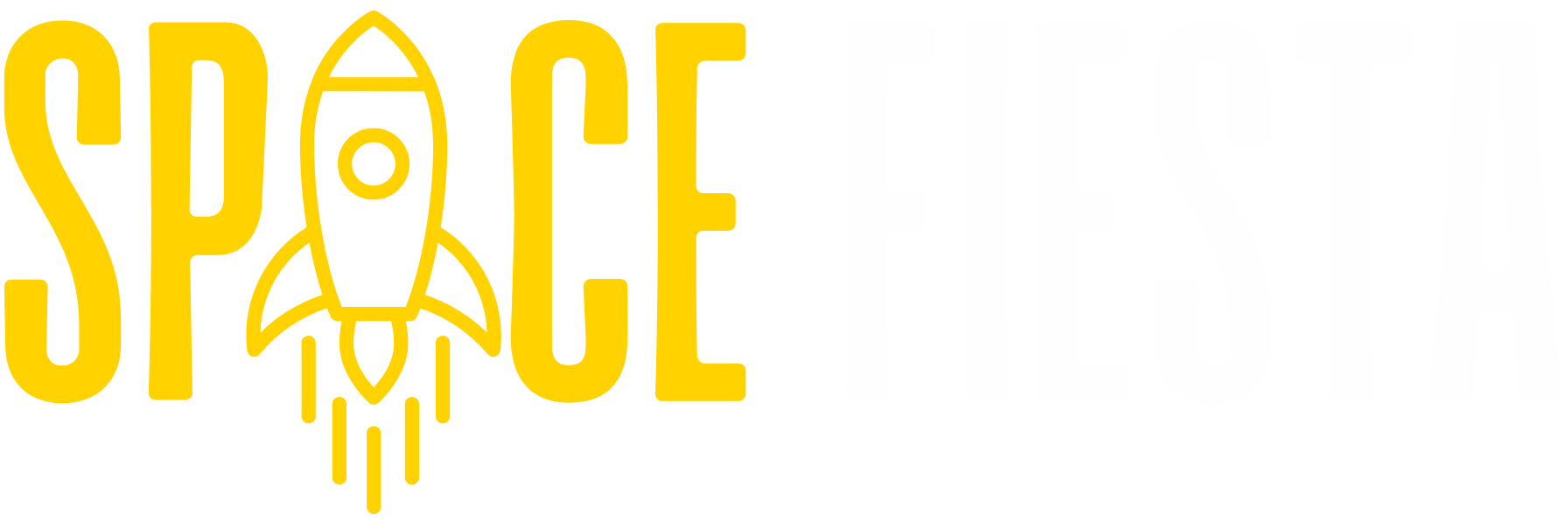 Space Fiesta logo with the A replaced by a rocket ship